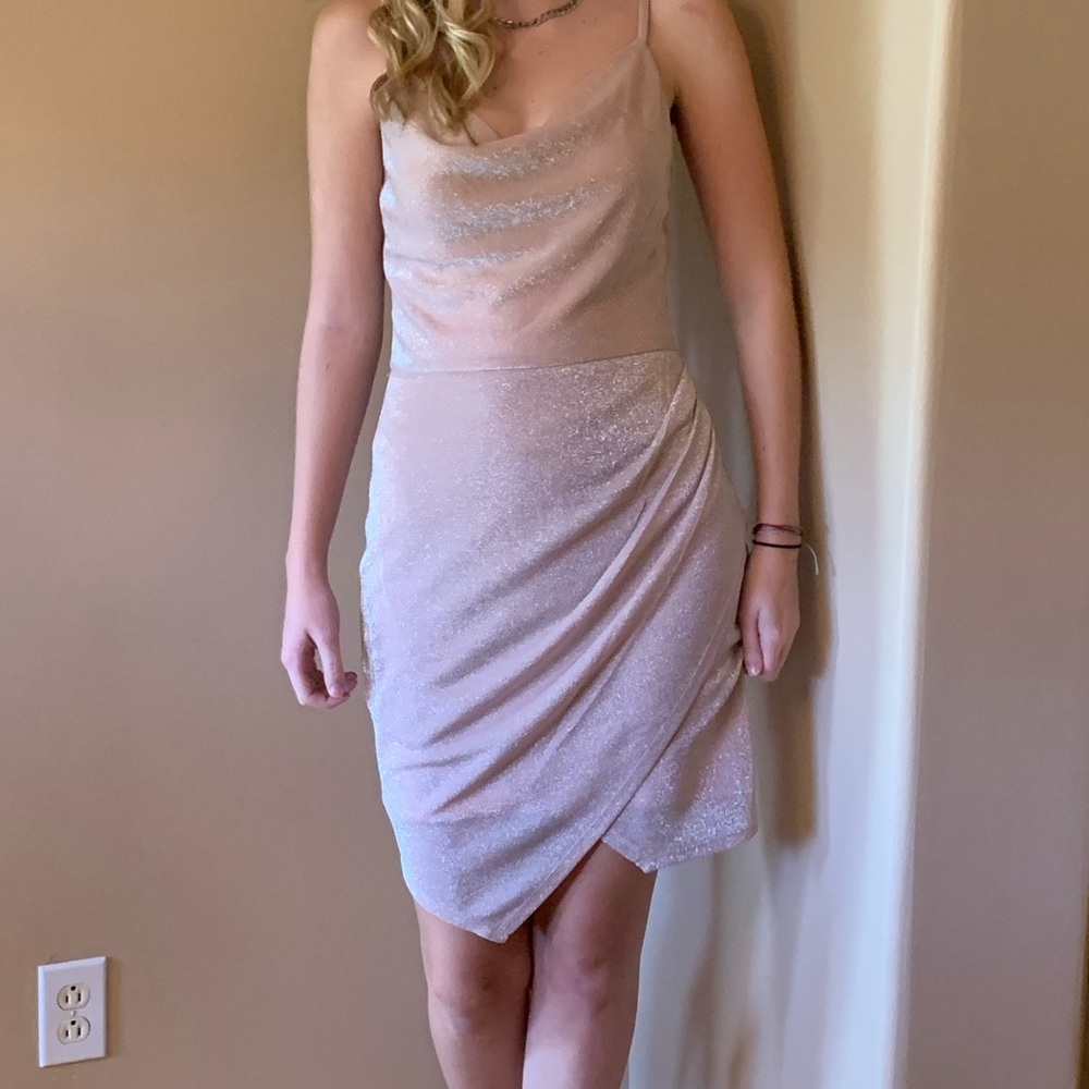 Asymmetrical champagne formal dress | only worn once